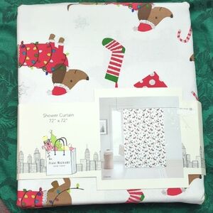 Isaac Mizrahi Festive Dog Print Shower Curtain